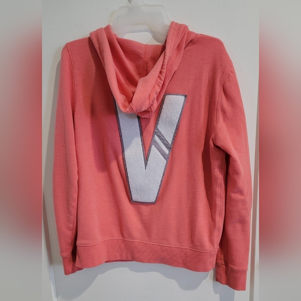 Victoria's Secret Pink Hoodie with White & Gray V On Back